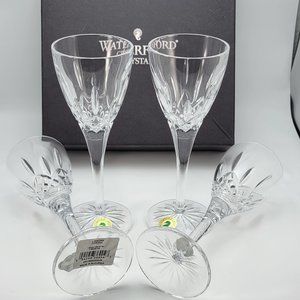 Waterford Cut Crystal Lismore Nouveau Long Stem Cordial Glasses Set Of Four New